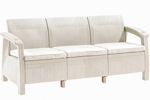 Трёхместный диван  Yalta Sofa 3 Seat белый купить в Малоярославце