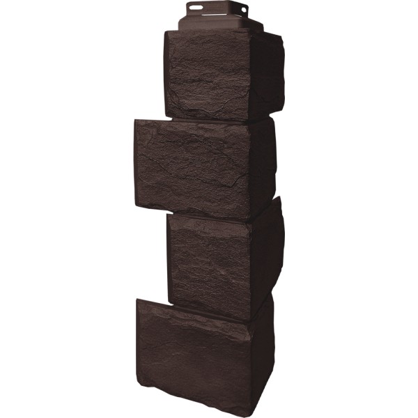 Цокольный сайдинг FineBer – Серия “Камень природный”, Угол наружный Коричневый купить в Малоярославце