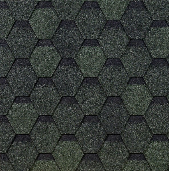 Гибкая черепица EURASIA Docke, Коллекция ШЕСТИГРАННИК Зелёный купить в Малоярославце