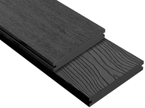 Террасная доска ДПК Outdoor 3D полнотелая STORM/OCEAN BLACK черная купить в Малоярославце