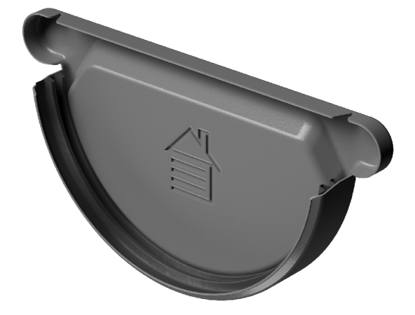 Заглушка желоба D125 Döcke STAL PREMIUM Графит, (RAL 7024) купить в Малоярославце