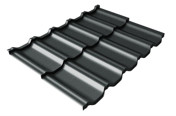 Металлочерепица модульная Квинта Uno Grand Line c 3D резом 0,5 Satin RAL 7016 антрацитово-серый купить в Малоярославце