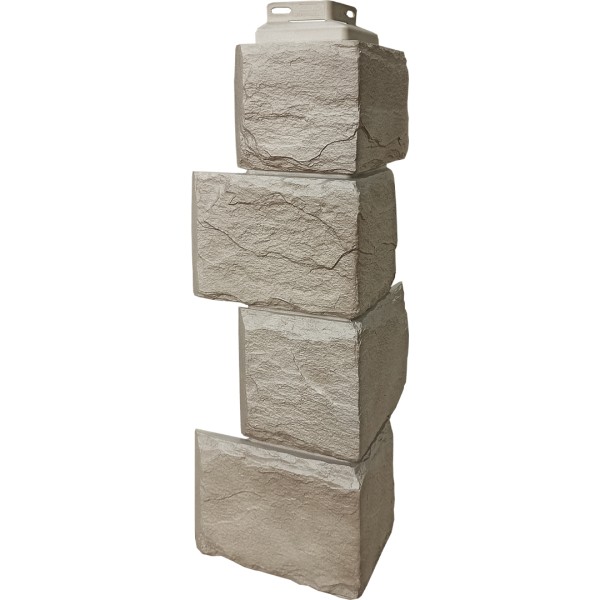 Цокольный сайдинг FineBer – Серия “Камень природный”, Угол наружный Песочный купить в Малоярославце