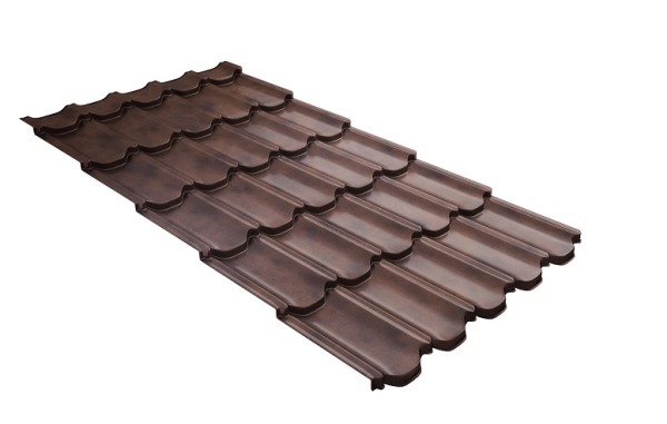 Металлочерепица квинта плюс с  3D резом 0,45 Safari Twincolor Brown купить в Малоярославце