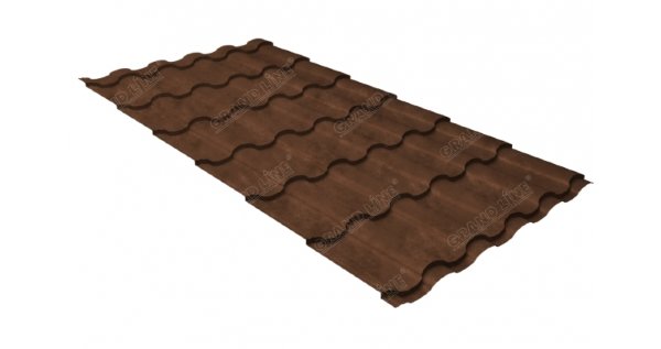 Металлочерепица кредо GL 0,5 Safari Twincolor Brown купить в Малоярославце