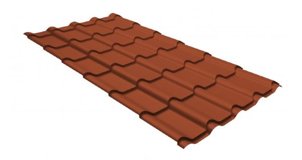 Металлочерепица камея GL 0,5 GreenCoat Pural RR 750 кирпично-красный (RAL 8004 терракота) купить в Малоярославце