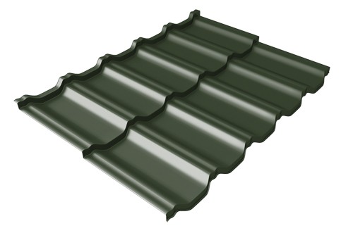 Металлочерепица модульная Квинта Uno Grand Line c 3D резом 0,5 GreenСoat Pural RR 11 темно-зеленый (RAL 6020 хромовая зелень) купить в Малоярославце