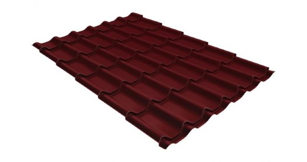 Металлочерепица классик GL 0,5 Velur20 RAL 3005 красное вино купить в Малоярославце