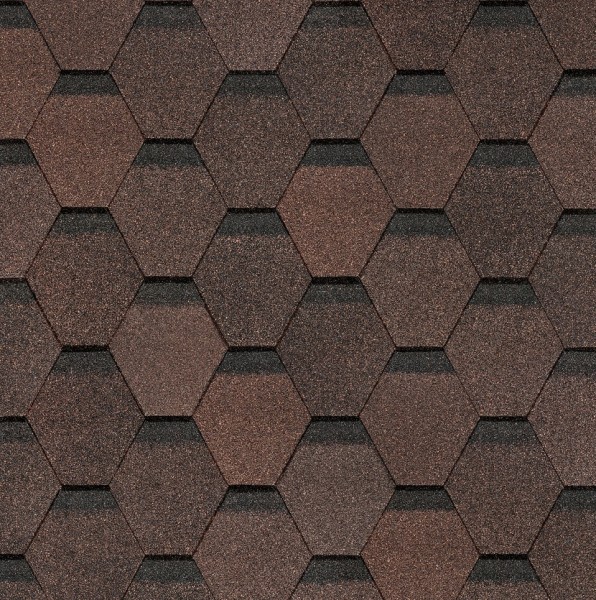 Гибкая черепица Docke, коллекция Шестигранник Коричневый купить в Малоярославце