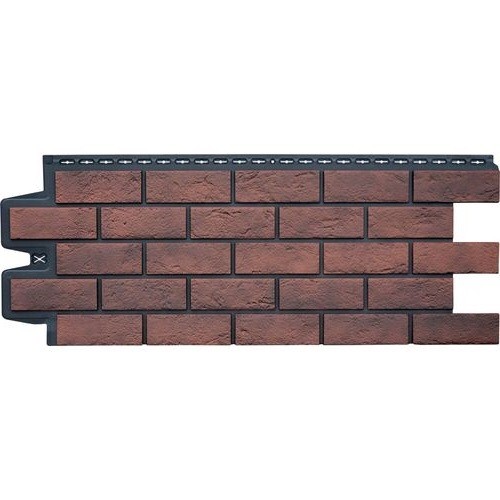 Фасадная панель Grand Line Состаренный кирпич Элит кофе (жжёный), ШОВ черный купить в Малоярославце