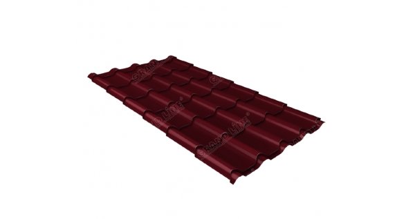 Металлочерепица камея 0,5 Satin RAL 3005 красное вино купить в Малоярославце