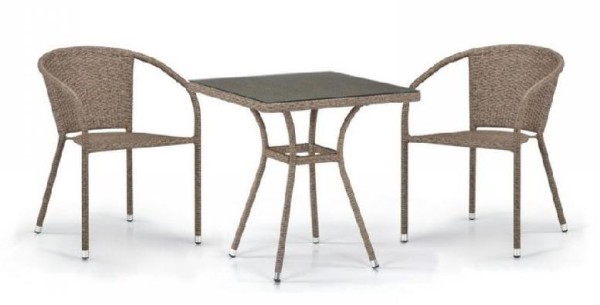 Комплект плетеной мебели AFINA из иск. ротанга T282BNT/Y137C-W56 Light Brown 2Pcs купить в Малоярославце