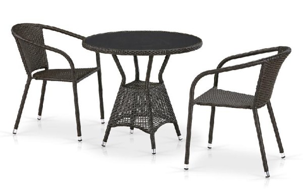 Комплект плетеной мебели AFINA из иск. ротанга T707ANS/Y137C-W53 Brown 2Pcs купить в Малоярославце