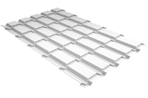 Металлочерепица GL квадро профи 0,5 Satin RAL 9003 сигнальный белый купить в Малоярославце