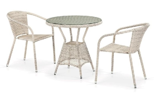 Комплект плетеной мебели AFINA из иск. ротанга T705ANT/Y137C-W85 Latte 2Pcs купить в Малоярославце