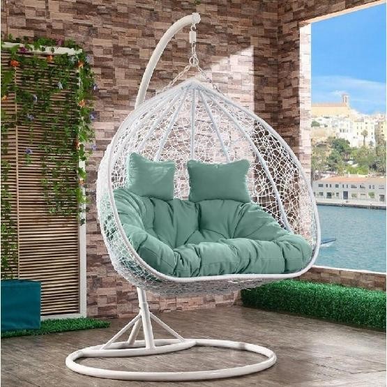 Кресло Подвесное из искусственного ротанга AFM-109A White/Green купить в Малоярославце