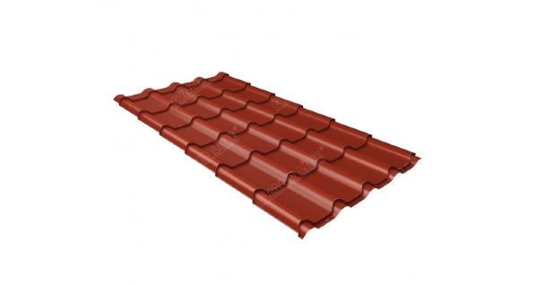 Металлочерепица камея 0,45 PE RAL 3009 оксидно-красный купить в Малоярославце