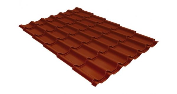 Металлочерепица классик GL 0,5 Velur20 RAL 8004 терракота купить в Малоярославце