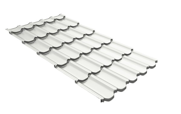 Металлочерепица квинта плюс с 3D резом 0,5 Satin RAL 9003 сигнальный белый купить в Малоярославце