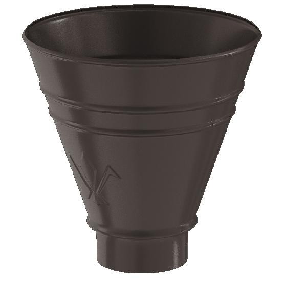 Водосток Aquasistem, система 125x90 - Воронка водосборная круглая RR 32 Тёмно-Коричневый купить в Малоярославце