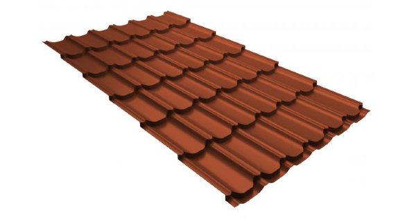 Металлочерепица квинта плюс 0,5 GreenCoat Pural RR 750 кирпично-красный (RAL 8004 терракота) купить в Малоярославце